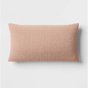 Oversized Channeled Boucle Lumbar Throw Pillow Light Pink  - Threshold